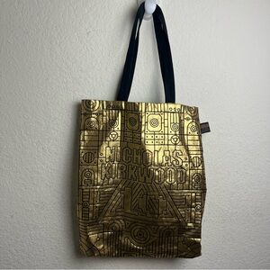 Nicholas Kirkland Gold Foil Lamé 10th Anniversary Canvas Tote Bag